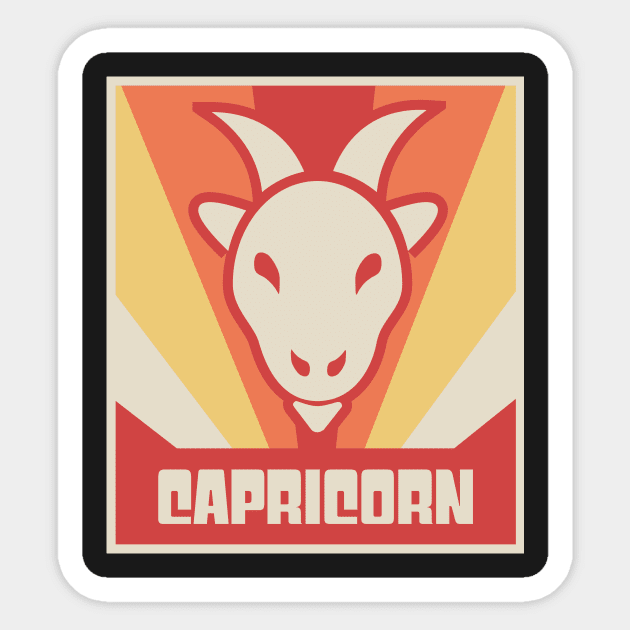 Capricorn – Vintage Astrology Zodiac Sign Sticker by MeatMan